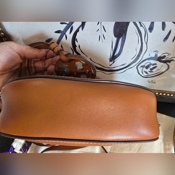 Tory Burch Leather Crossbody Saddle Bag - Picture 10 of 11